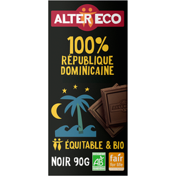 ALTER ECO Tablete de chocolate negro 100% cacau bio República Dominicana 100 g