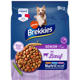 BREKKIES Croquettes Pour Chien Sénior Boeuf Légumes 9 kg