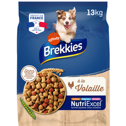 BREKKIES Croquettes pour Chien Adulte Volaille et Légumes Affinity 13 kg