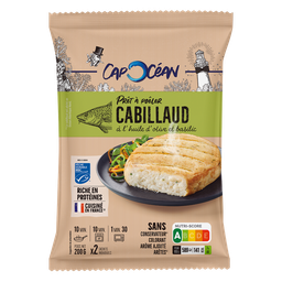 CAP OCEAN Cabillaud prêt à poêler huile d'olive basilic CAP OCEAN