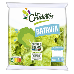 LES CRUDETTES Batavia Salade déjà lavé 3 parts 125g