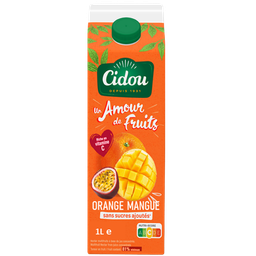 CIDOU Sumo de laranja e manga Un amour de fruit sem açúcares adicionados 1 L