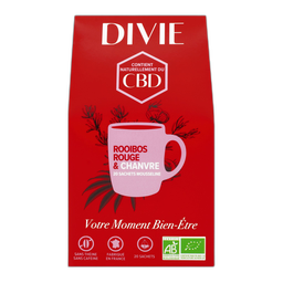 DIVIE Infusion rooibos rouge & chanvre bio 20 sachets 44g