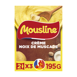 MOUSLINE Puré de batata creme e noz-moscada 3 x 65 g