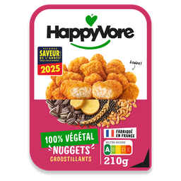 HAPPYVORE Nuggets végétaux et gourmands 210 g