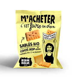 RAMDAM SOCIAL Organic savory shortbread crackers Comté AOP sesame 100 g