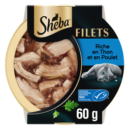 SHEBA Filetes de frango e atum para gatos 60 g