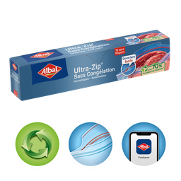 ALBAL Bolsas de congelación ultra zip medianas x15