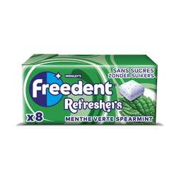 FREEDENT Refreshers Chewing-gums sans sucres menthe verte 8 cubes 18 g