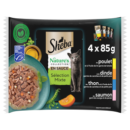 SHEBA Refeições Nature's Collection Seleção Mista em Molho para Gato 4 x 85 g