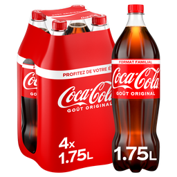 COCA-COLA Boisson gazeuse aux extraits végétaux goût original bouteilles 4x1.75l