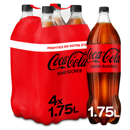 COCA-COLA Soda sans sucres - "Profitez de votre été" - Pack bouteilles4x1,75l