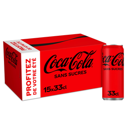 COCA-COLA Soda sans sucres "Profitez de votre été" - Pack Canettes 15x33cl