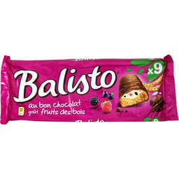 BALISTO Barres chocolatées goût fruits des bois 9 barres 166,5 g