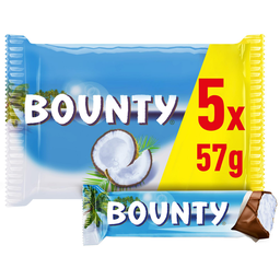 BOUNTY Barritas de chocolate con leche y coco 5 x 57 g