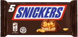 SNICKERS Barritas de chocolate con cacahuetes tostados y caramelo 5x50g