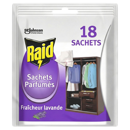 RAID Saquetas perfumadas lavanda para guarda-roupa 18 saquetas