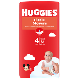 HUGGIES Little Movers Couches Taille 4, pack de 50