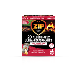 ZIP Cubos encendedores en sobres individuales ultra-potentes, caja de 20