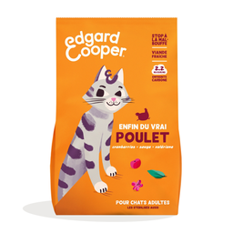 EDGAR & COOPER Croquettes de poulet cranberries sauge et valériane pour chats adultes 750