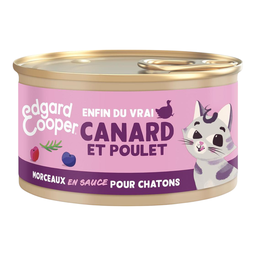 EDGAR & COOPER Morceaux en sauce sans céréales canard et poulet ET 85