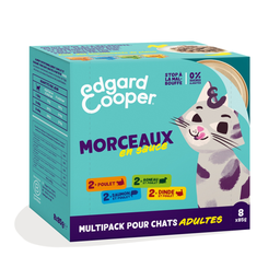 EDGAR & COOPER Pâtée Pour Chat Adulte En Morceaux Sauce Poulet Agneau Saumon Dinde Sans Sucres Ajoutés 85
