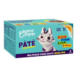 EDGAR & COOPER Pâté poulet saumon agneau dinde pour chats adultes 8x85