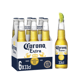 CORONA Cerveja loira leve extra 6 x 33 cl