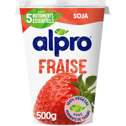 ALPRO Postre vegetal soja fresa 500 g