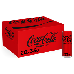 Coca-Cola Boisson Gazeuse Aux Extraits Végétaux Sans Sucres Boîtes Slim 20X33Cl