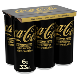 Coca-Cola Boisson Gazeuse Aux Extraits Végétaux Sans Sucres Sans Caféine Boîtes 6X33Cl