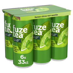 FUZE TEA Thé vert glacé saveur citron vert et menthe 6x33cl