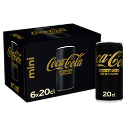 Coca-Cola Boisson Gazeuse Aux Extraits Végétaux Sans Sucres Sans Caféine Boîtes 6X20Cl