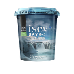 ISEY Skyr de fresa con trozos de chocolate blanco 400g