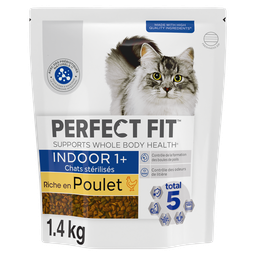 PERFECT FIT Indoor Sterilised Cat Dry Food Rich in Chicken 1.4 kg