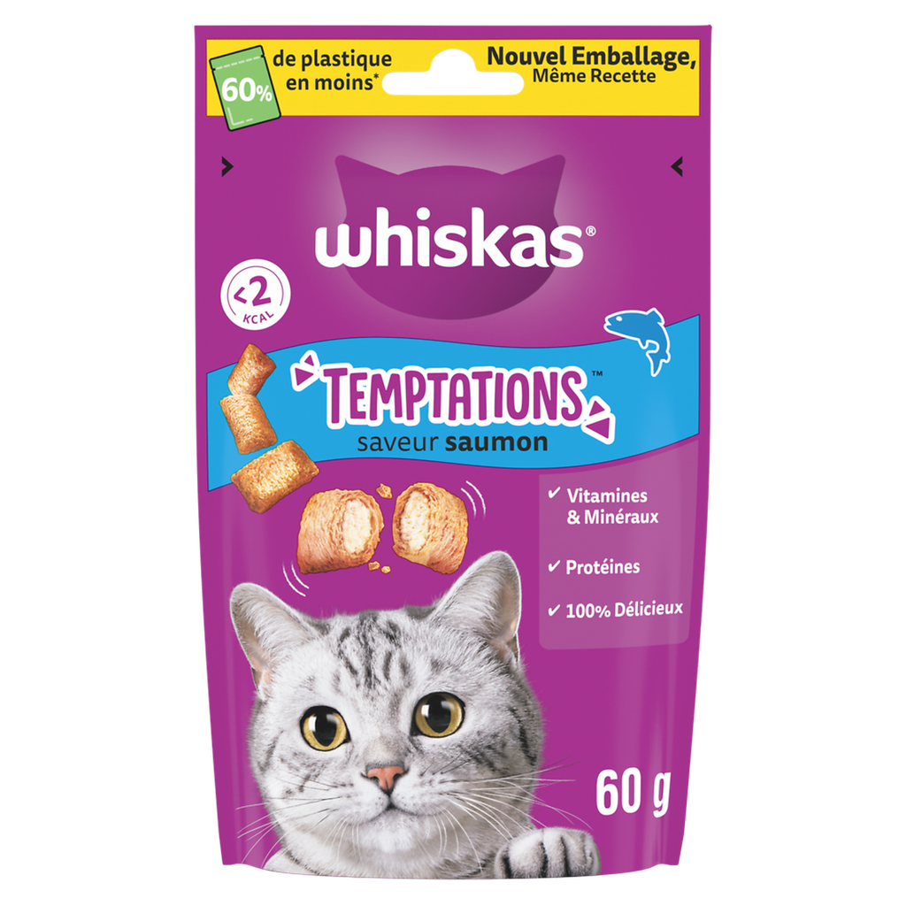 Whiskas Friandises Pour Chat Adulte Saumon Temptations 60G
