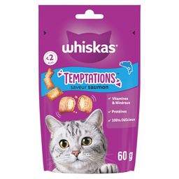 Whiskas Temptations Friandises Saveur Saumon Pour Chat Adulte 60G