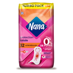 NANA Serviettes Hygiéniques Ultra Régulier Sans Ailettes x32