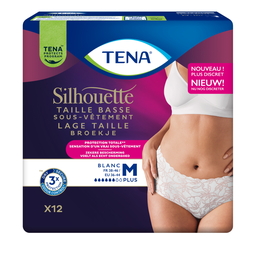 TENA Culottes blanches taille basse M Silhouette Plus 12 sous-vêtements