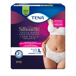 TENA Culottes fuites urinaires Taille Basse Plus Taille L Blanc Silhouette