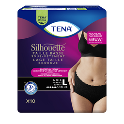 TENA Sous-vêtements incontinence femme taille basse noir L Silouhette 10
