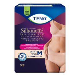 TENA Culottes fuites urinaires Taille M Taille Haute Protection Totale Beige Silhouette