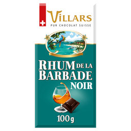 VILLARS Tablete de chocolate negro e licor de rum das barbados 100 g