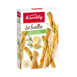 KAMBLY Biscuits apéritifs Ficelles au romarin et au fromage 100 g