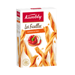 KAMBLY Biscuits apéritifs Ficelles paprika & chili 100 g