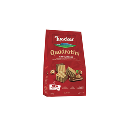 LOACKER Bolachas estaladiças Quadratini creme de avelã 125 g