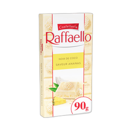 RAFFAELLO Tablette de chocolat blanc 60% noix de coco et saveur ananas 1 pièce 90 g