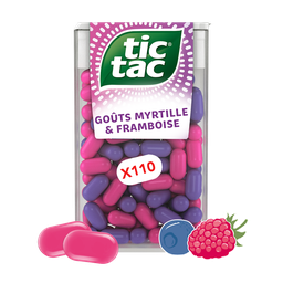 TIC TAC Bonbons duo framboise et myrtille 110 pastilles 54 g