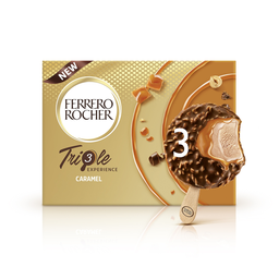 FERRERO ROCHER Bâtonnets glacés triple caramel et chocolat au lait 3 pièces 138 g