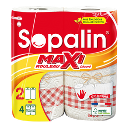 SOPALIN Papel de cocina maxi rollo decorado 2 maxi rollos